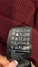 Load image into Gallery viewer, SANDRO Maroon Viscose blend zig zag cutouts Button Up Sweater, Size S/M

