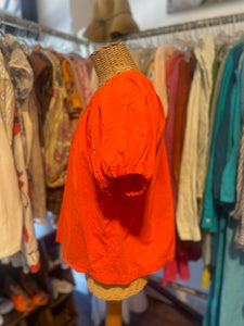 Ulla Johnson Orange Cotton shortsleeve cropped Top, Size 2