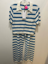 Load image into Gallery viewer, onia white &amp; blue Linen Stripe NWT pant 2 piece
