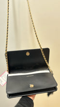Load image into Gallery viewer, Tory Burch Black Leather EMBOSSED LOGO tassle detail Purse
