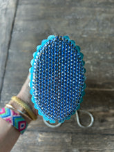 Load image into Gallery viewer, La Regale Blue Glass Mosaic clutch Purse W/removable chain strap
