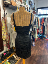 Load image into Gallery viewer, VERSACE Black Poly Animal Print Silver Hardware Dress
