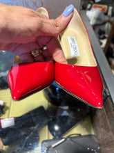 Load image into Gallery viewer, Jimmy Choo Red Patent Leather  point toe Pump, Box Included, Size 35.5 Shoe
