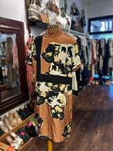 Load image into Gallery viewer, Malene Birger terracotta &amp; black Silk Floral Slip included short sleeve Dress, Size 34

