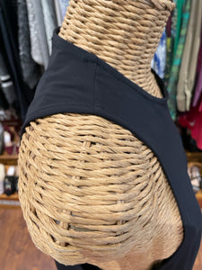 Tekbika Black Nylon W/White Stripes Sleeveless Top, Size XS