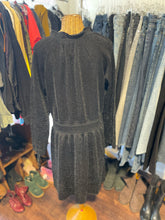 Load image into Gallery viewer, Tory Burch Black knit Blend glitter Longsleeve ruffle collar Dress, Size XL
