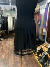 Load image into Gallery viewer, Veeca Black crinkle fabric sheer accents Sleeveless Dress, Size XS
