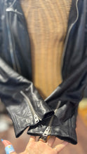Load image into Gallery viewer, ALL SAINTS Black Leather moto style Jacket, Size XL
