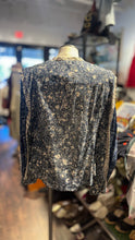Load image into Gallery viewer, Ulla Johnson Blue &amp; White Cotton abstract print Longsleeve Neck Tie Top
