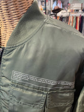 Load image into Gallery viewer, Smoke Rise Green Nylon Military Bomber Puffer Jacket, Size L
