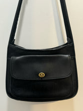 Load image into Gallery viewer, Coach Black Leather gold accent crossbody Vintage Purse
