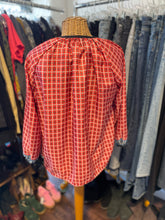 Load image into Gallery viewer, Comme des Garcons Red Blend Checkered V cut longsleeve Top, Size S
