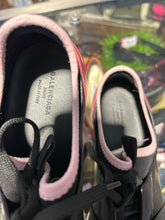 Load image into Gallery viewer, Balenciaga Black &amp; Pink Leather sneaker W/velcro, Size 39
