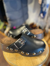 Load image into Gallery viewer, Ganni Black &amp; silver Leather clogs, Duster Incl., Size 38
