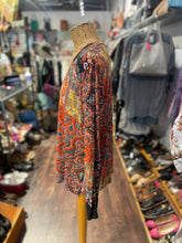 Load image into Gallery viewer, Johnny Was orange, black, yellow Viscose mixed print Long sleeve Top, Size M
