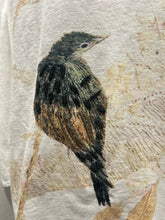 Load image into Gallery viewer, Krista Larson white, yellow, &amp; green Cotton Bird long sleeve Top
