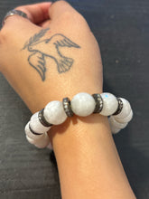 Load image into Gallery viewer, Sheryl Lowe White labradorite Bracelet W/pave diamonds
