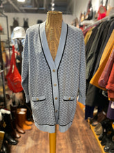 Load image into Gallery viewer, SANDRO Blue &amp; Black Viscose blend Houndstooth Sweater, Size 1=Small

