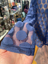 Load image into Gallery viewer, Krista Larson Blue Nylon Circles mesh longsleeve Top, Size One Size
