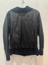 Load image into Gallery viewer, Y-3 Black Leather high collar Zip front Jacket, Size M
