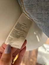 Load image into Gallery viewer, L'agence med wash Cotton Blend button down raw hem denim Jacket, Size S

