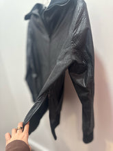Load image into Gallery viewer, Y-3 Black Leather high collar Zip front Jacket, Size M
