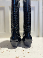 Load image into Gallery viewer, Golden Goose Black Shiny Leather Western Style Tall Boot,Size 37
