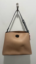 Load image into Gallery viewer, Coach Tan &amp; Grey pebbled leather hand &amp; crossbody bag Purse
