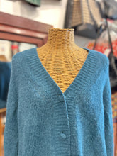 Load image into Gallery viewer, Nation LTD Teal Alpaca Wool Blend knit Button up v neck Sweater, Size L

