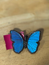 Load image into Gallery viewer, Artisan Blue &amp; silver 925 Butterfly wings pin and/or pendant, RARE
