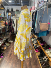 Load image into Gallery viewer, acler White &amp; yellow Blend Printed Puffy Sleeve mini Dress, AS IS, Size S

