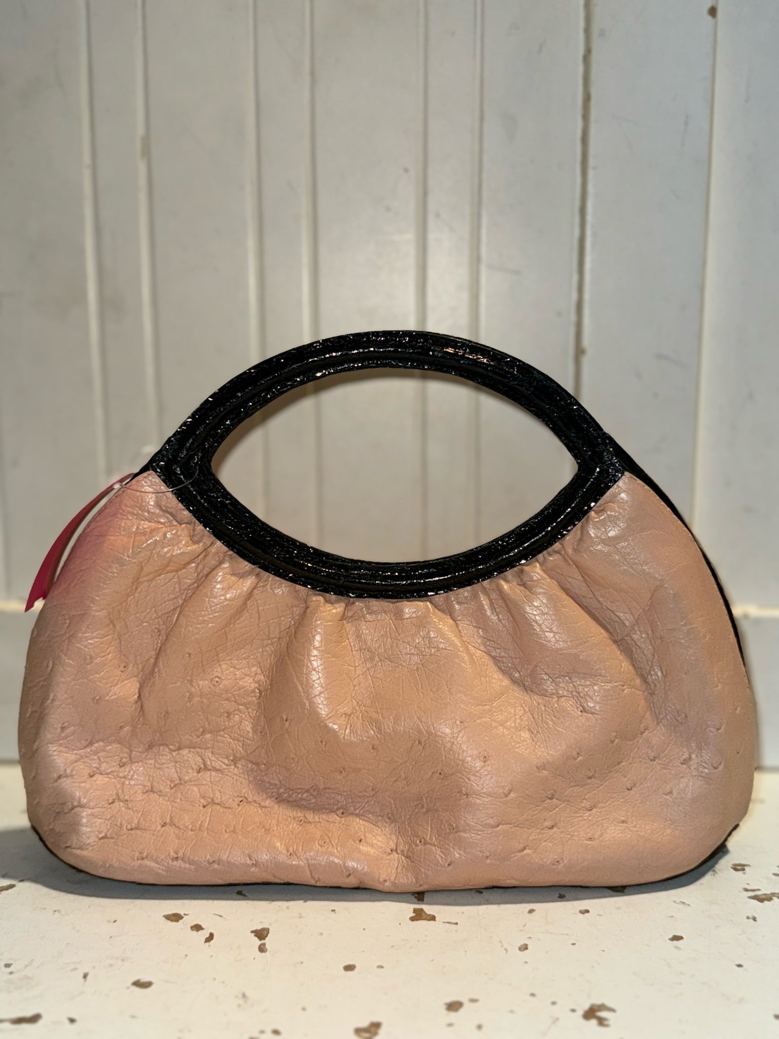 Nancy Gonzalez Peach & black crocodile Handbag Purse