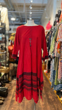 Load image into Gallery viewer, Biba red &amp; black Cotton Stripe Longsleeve Dress
