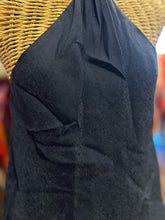 Load image into Gallery viewer, Scanlon&amp;Theodore Navy Silk chain detail Halter Top
