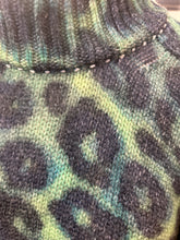 Load image into Gallery viewer, Meryll Rogge Green &amp; Gray Merino Wool blend Leopard Mock Collar Sweater
