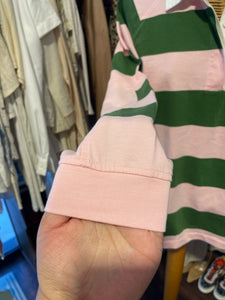 Clare V. pink & green Cotton Stripe "preppy chic" Top, Size M
