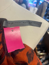Load image into Gallery viewer, Raquel Allegra Orange &amp; Brown 100% silk sheer tye dye Dress
