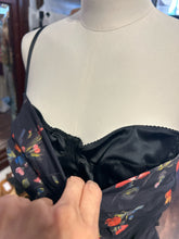 Load image into Gallery viewer, Dolce &amp; Gabbana Black and Red Silk Floral bustier back zipper Dress, AS IS-needs cleaning + minor repair, Size 44
