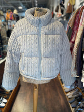 Load image into Gallery viewer, Avec Les Filles Beige Poly Cable Knit Puffer Jacket, Size M
