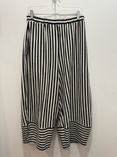 Load image into Gallery viewer, Urban by Alembika Black and white Cotton striped Elastic wide leg Pant
