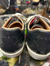Load image into Gallery viewer, GUCCI Black Leather sneaker stripe, Size 39 Gently worn
