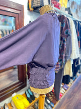 Load image into Gallery viewer, European Culture Purple scoop neck Longsleeve ruching Top

