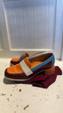 Load image into Gallery viewer, Camper red, orange, blue Leather Gently worn w/ duster Shoe, Size 37

