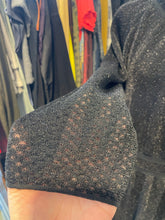 Load image into Gallery viewer, Tory Burch Black knit Blend glitter Longsleeve ruffle collar Dress, Size XL
