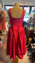 Load image into Gallery viewer, MISS CIRCLE nyc Red Buttons Dropwaist midi Dress, Size M
