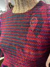 Load image into Gallery viewer, FARM Rio Red &amp; Green Cotton Flowers puff shoulders Dress, Size S
