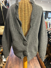 Load image into Gallery viewer, Prada Gray Cashmere Blend scalloped Snap Buttons back detail Sweater
