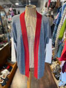 Be Alpaca red and gray alpaca knit Longsleeve open Cardigan