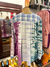 Load image into Gallery viewer, V.DE. Vinster. blue, white, purple Cotton Tie Dye tassel longsleeve Top
