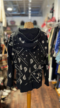Load image into Gallery viewer, Johnny Was Black &amp; Ivory Cotton emboridered Zip Up Jacket, Size S
